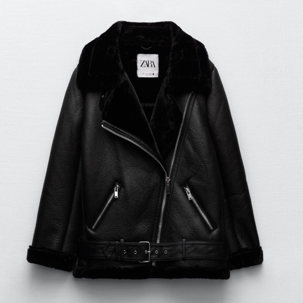 Zara Faux Leather and Fur Lined Jacket